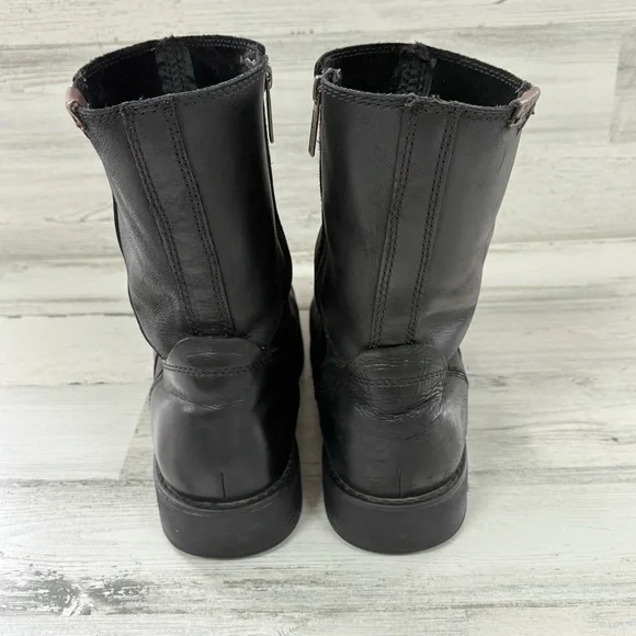 Harley Davidson Men’s Size 10.5 Black Leather Size Zip Riding Boots Square Toe